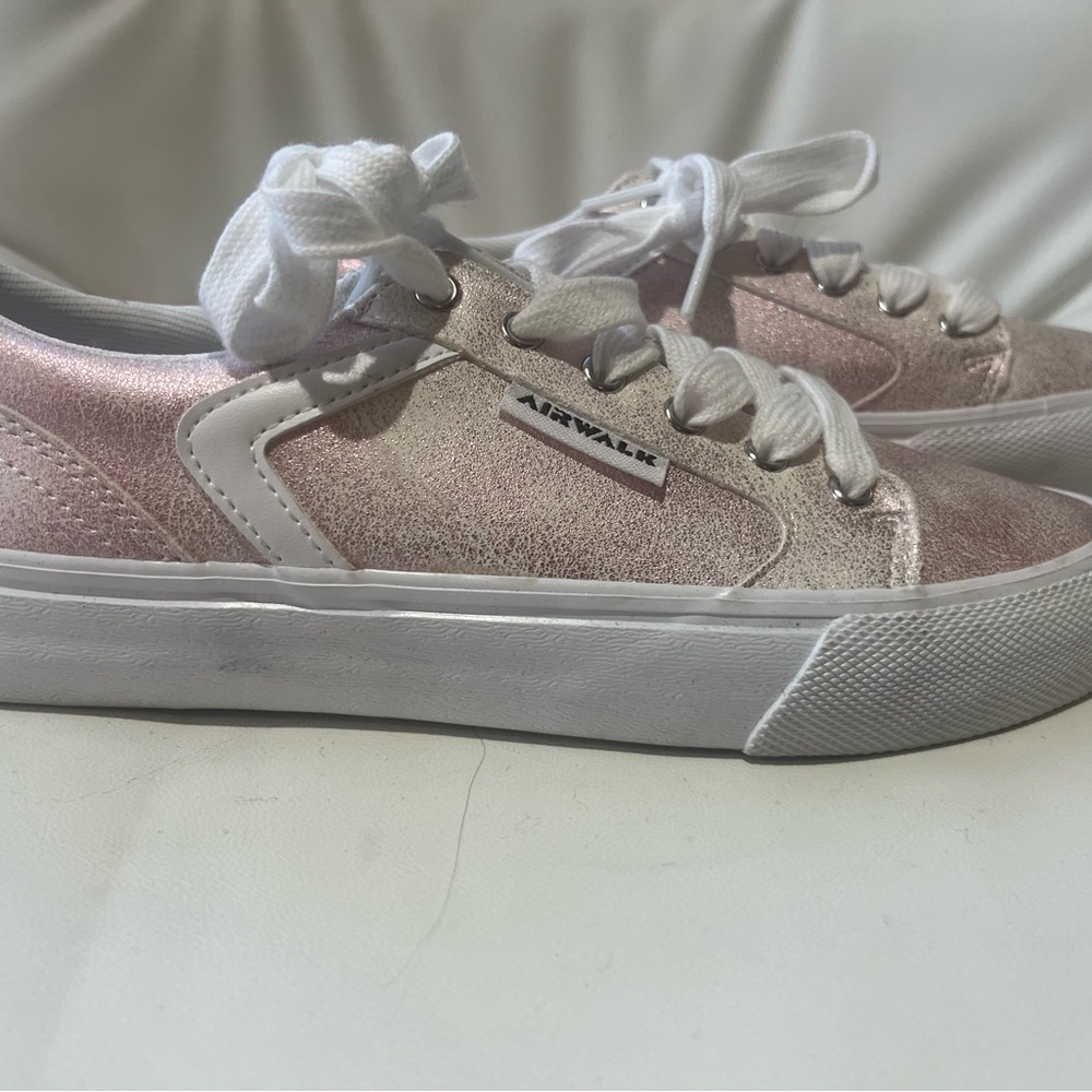 Airwalk Metallic Glittery Pink and White Sneakers